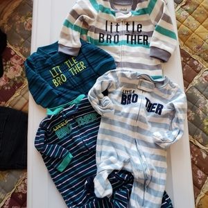 Little brother footed pajamas set